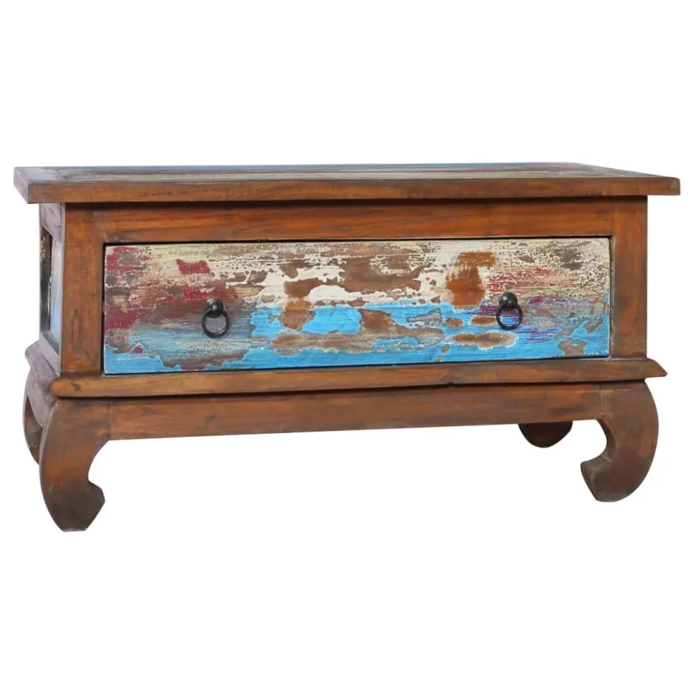 Mesa de Bistrô Mesa de centro 80x50x40 cm madeira de teca recuperada