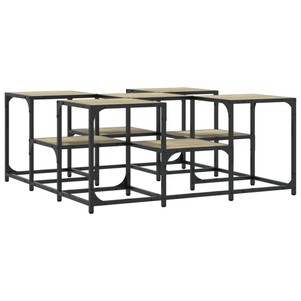 Mesa de Bistrô Mesa de centro 91x91x40 cm derivados de madeira carvalho sonoma
