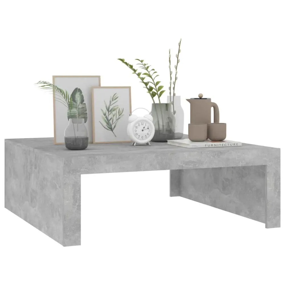 Mesa de Canto para Mesa de centro 100x100x35 cm derivados madeira cinzento cimento