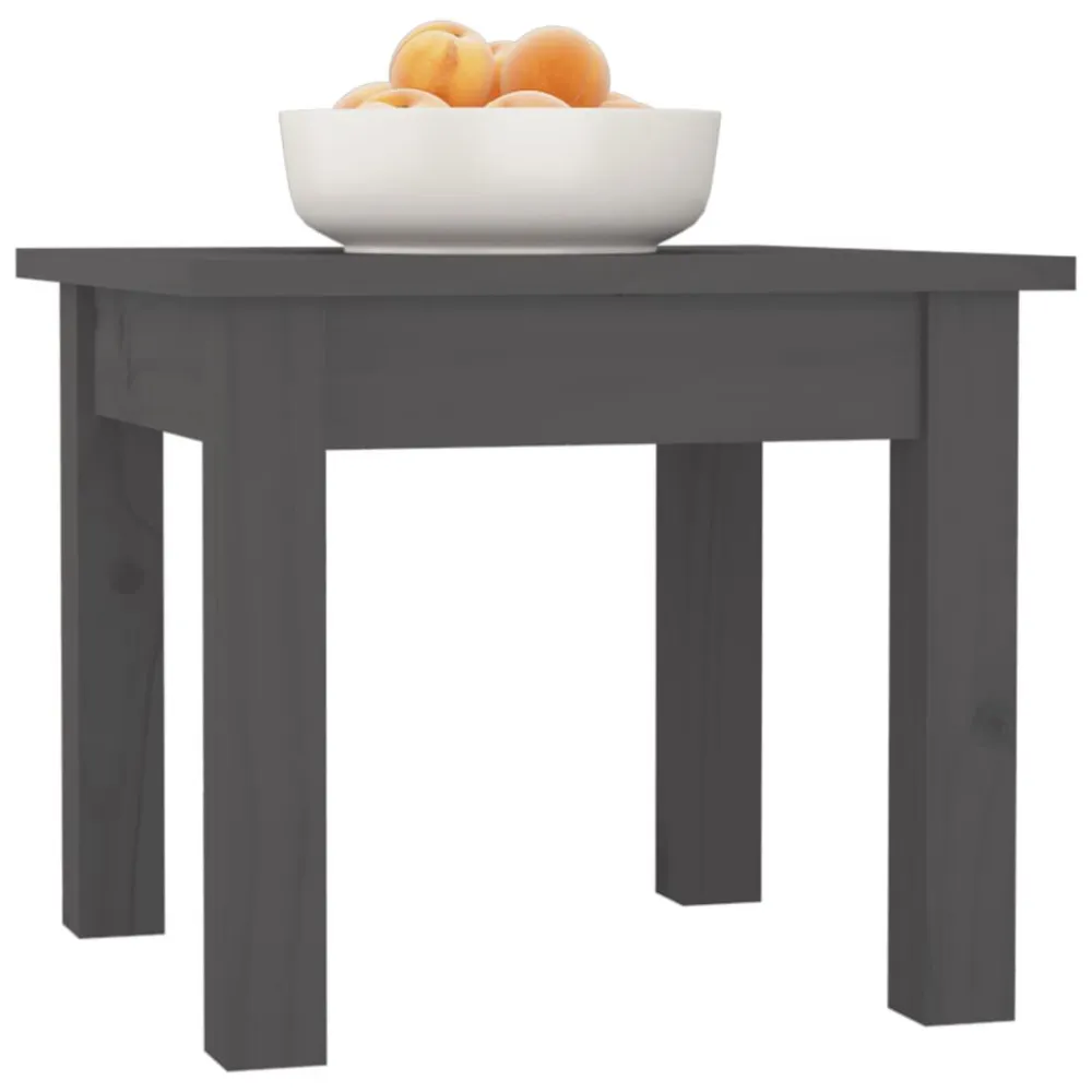 Mesa de Canto para Mesa de centro 35x35x30 cm madeira de pinho maciç cinzento