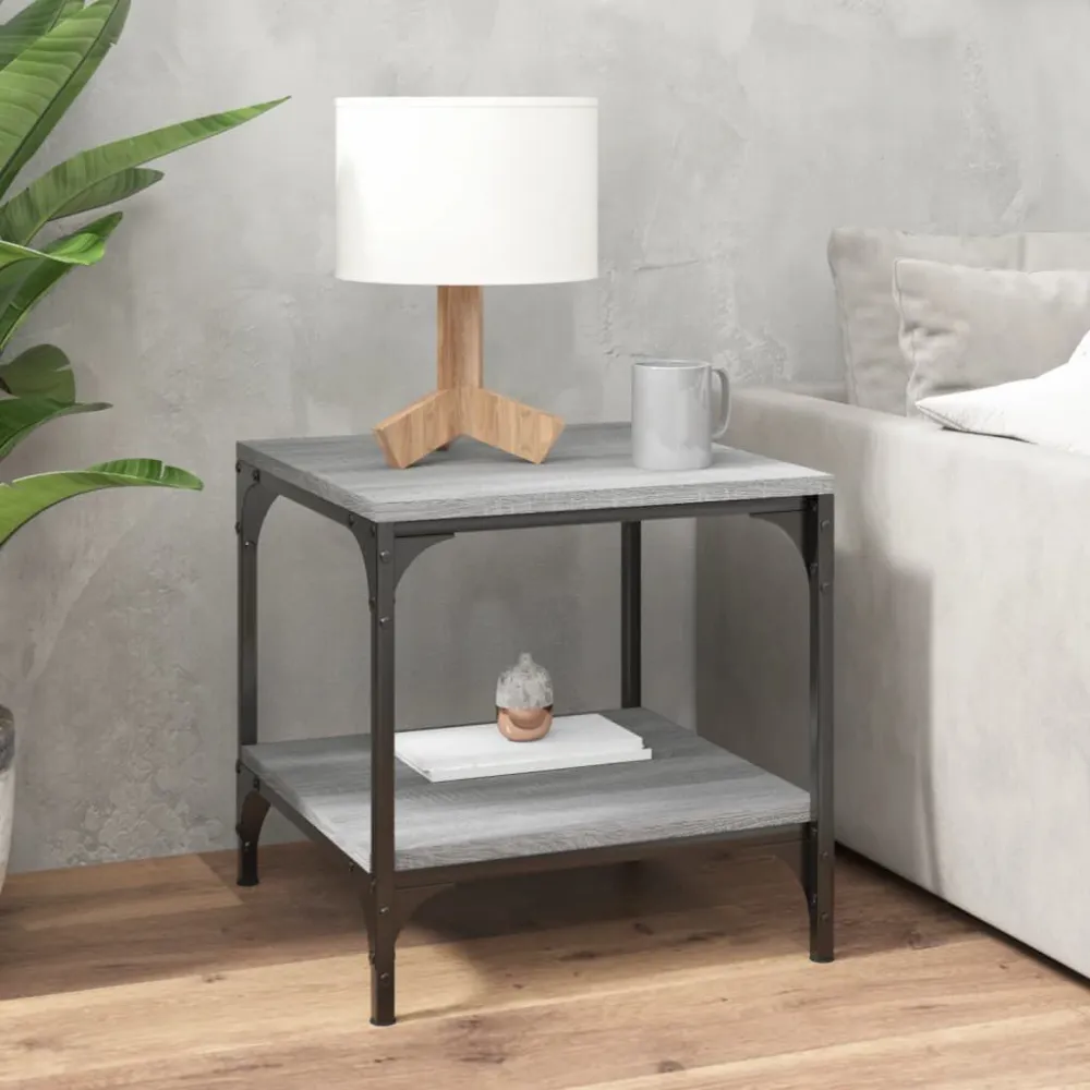 Mesa de Canto para Mesa de centro 50x50x40 cm derivados madeira sonoma cinza