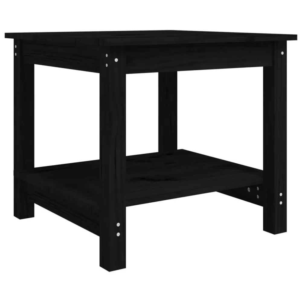 Mesa de Canto para Mesa de centro 50x50x45 cm madeira de pinho maciç preto