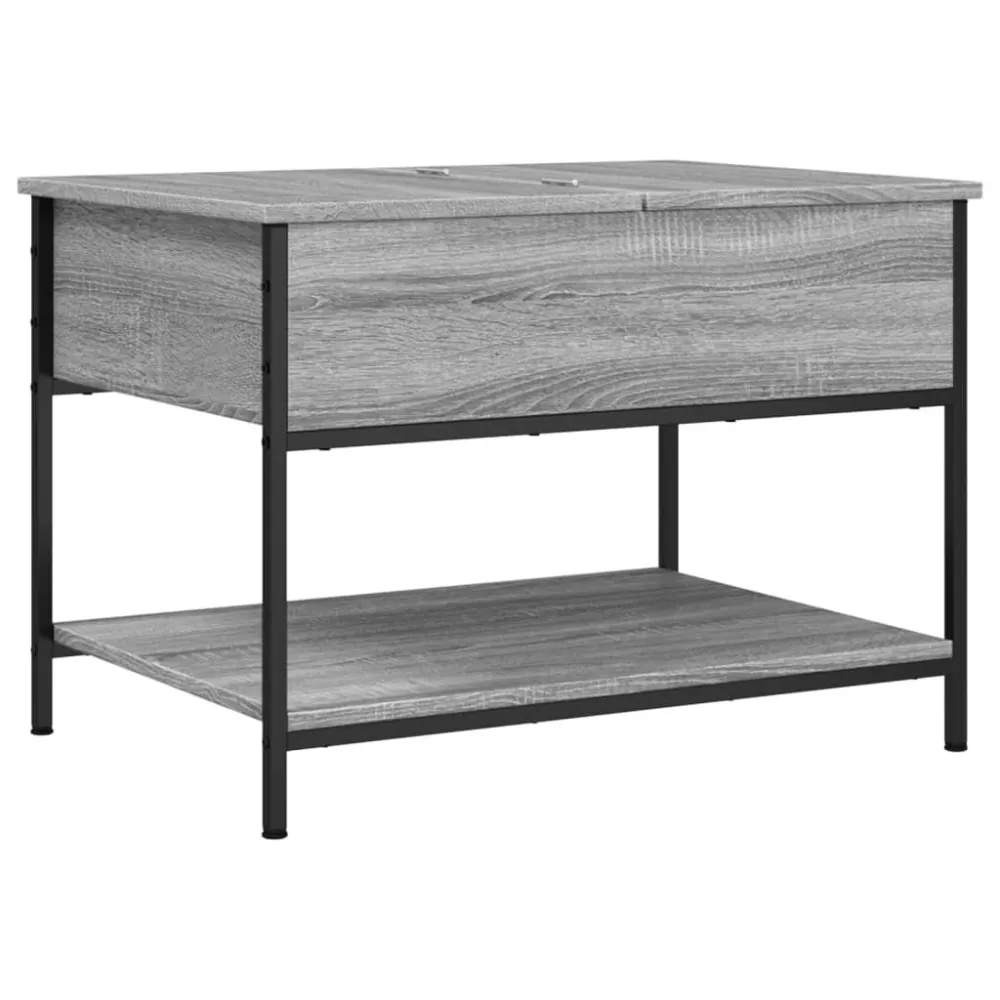 Mesa de Canto para Mesa de centro 70x50x50 cm deriv. madeira/metal cinzento sonoma