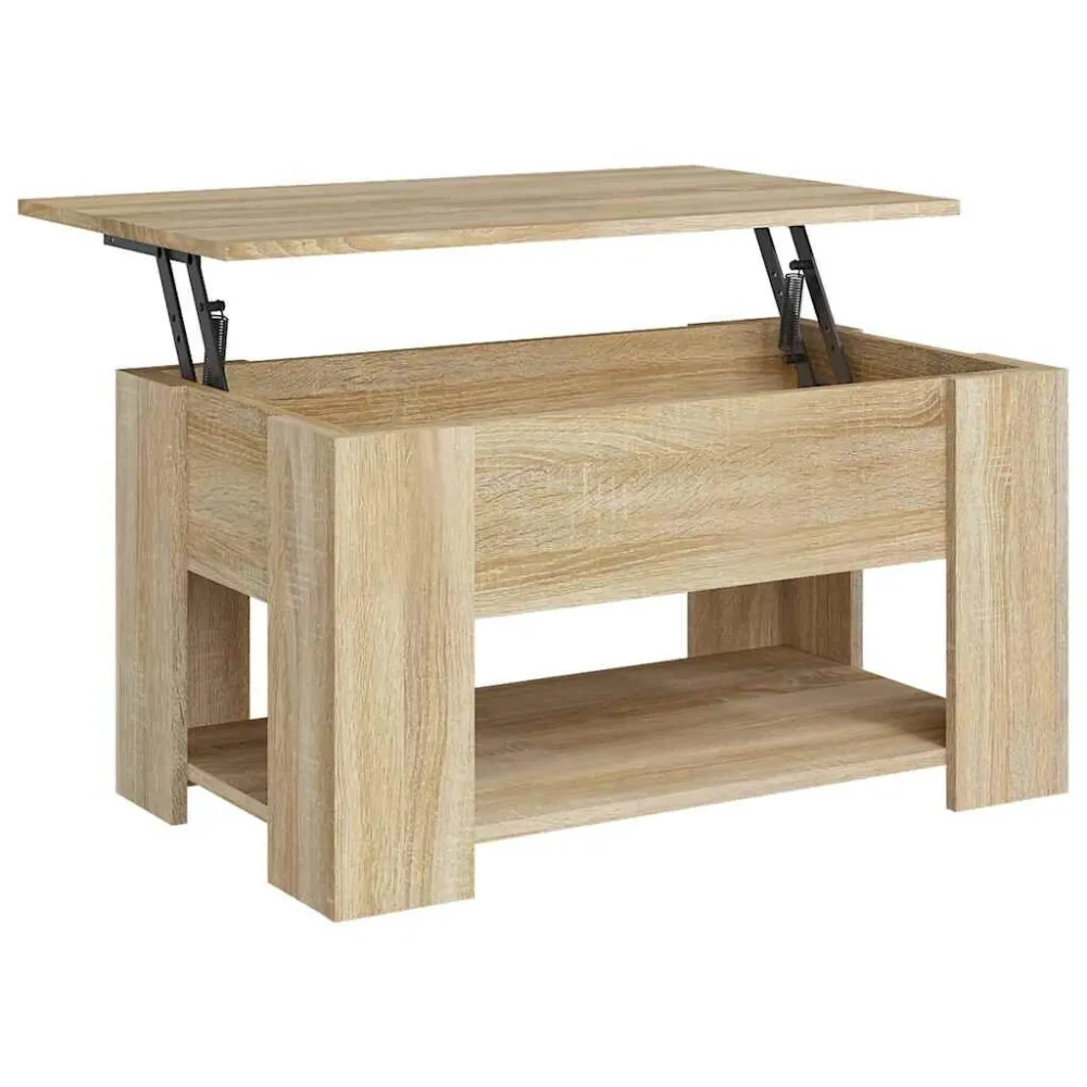Mesa de Canto para Mesa de centro 79x49x41 cm madeira processada carvalho sonoma