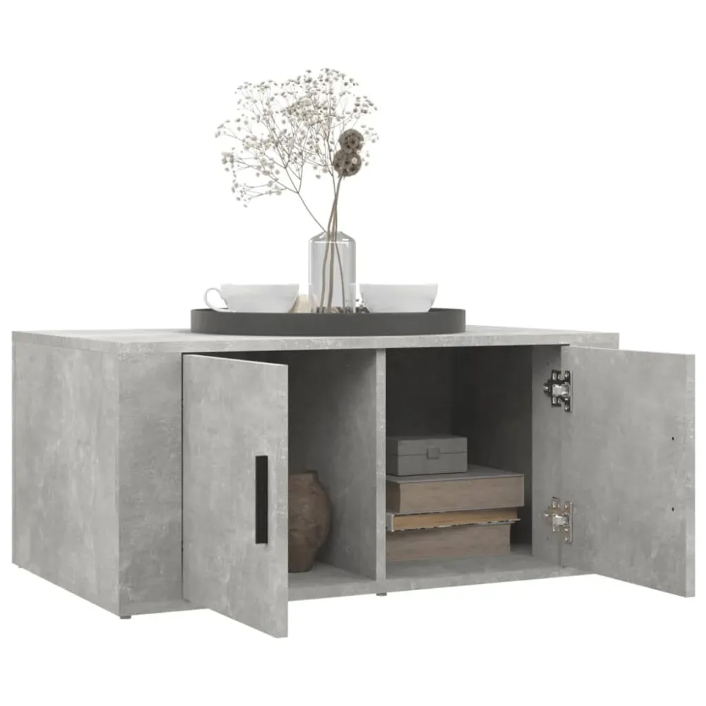 Mesa de Canto para Mesa de centro 80x50x36 cm derivados madeira cinzento cimento