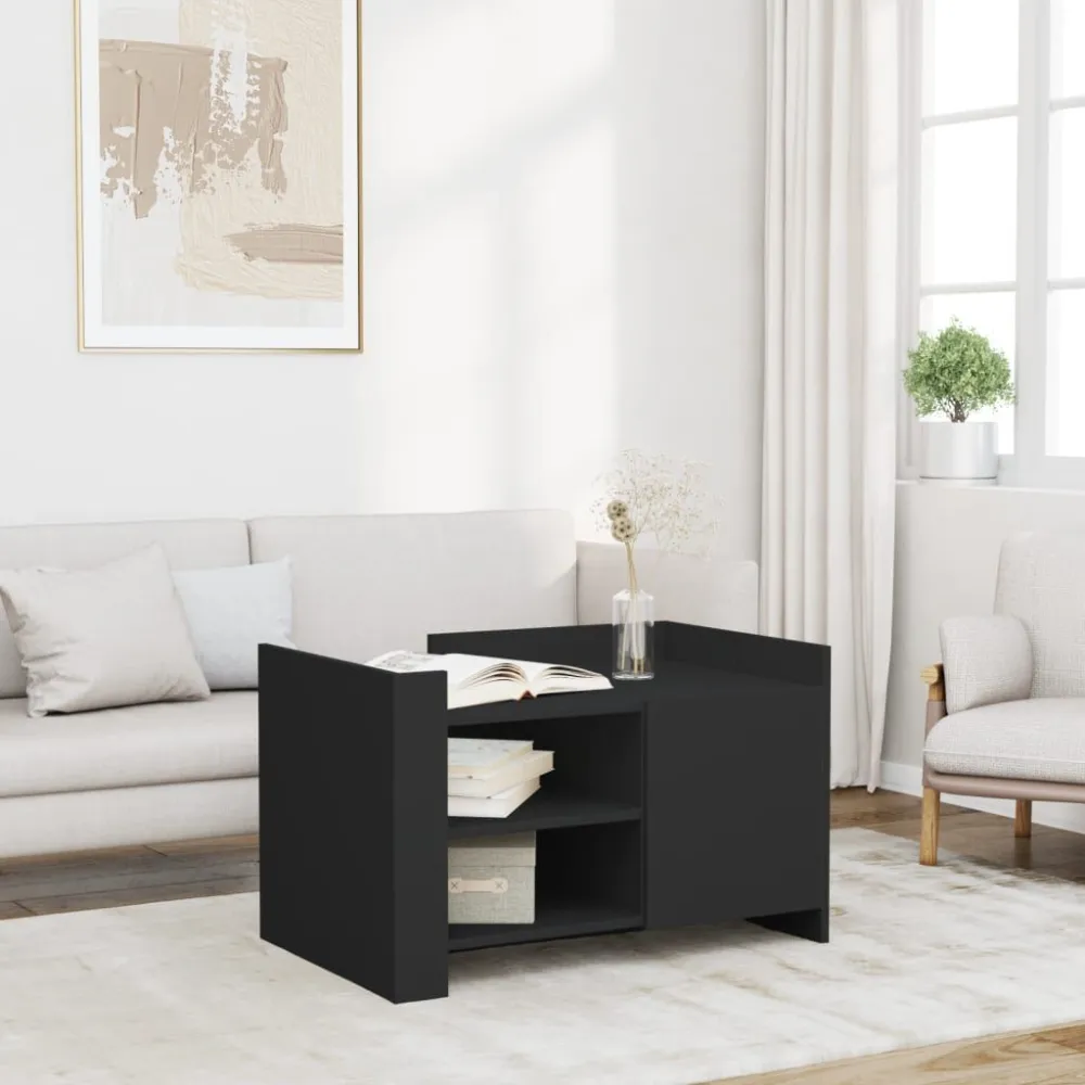 Mesa de Canto para Mesa de centro 80x50x50 cm derivados de madeira preto