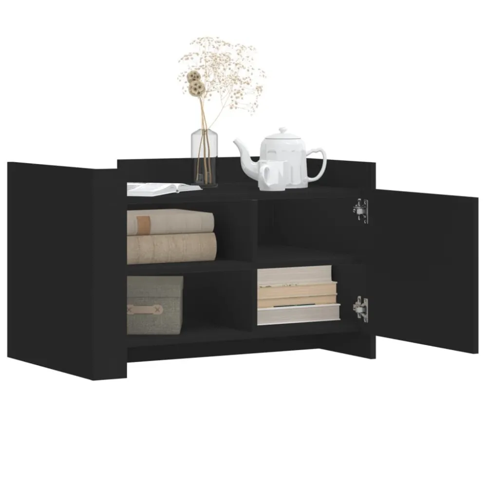 Mesa de Canto para Mesa de centro 80x50x50 cm derivados de madeira preto