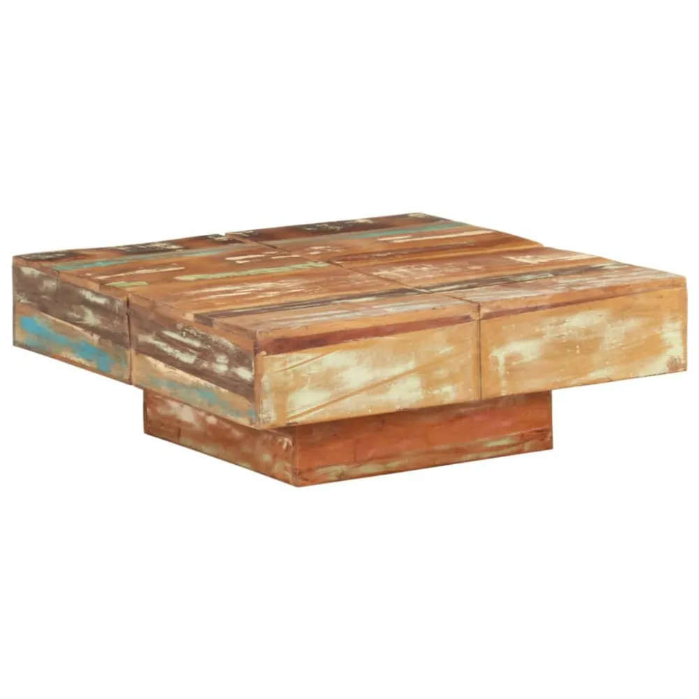 Mesa de Canto para Mesa de centro 80x80x28 cm madeira recuperada maciç