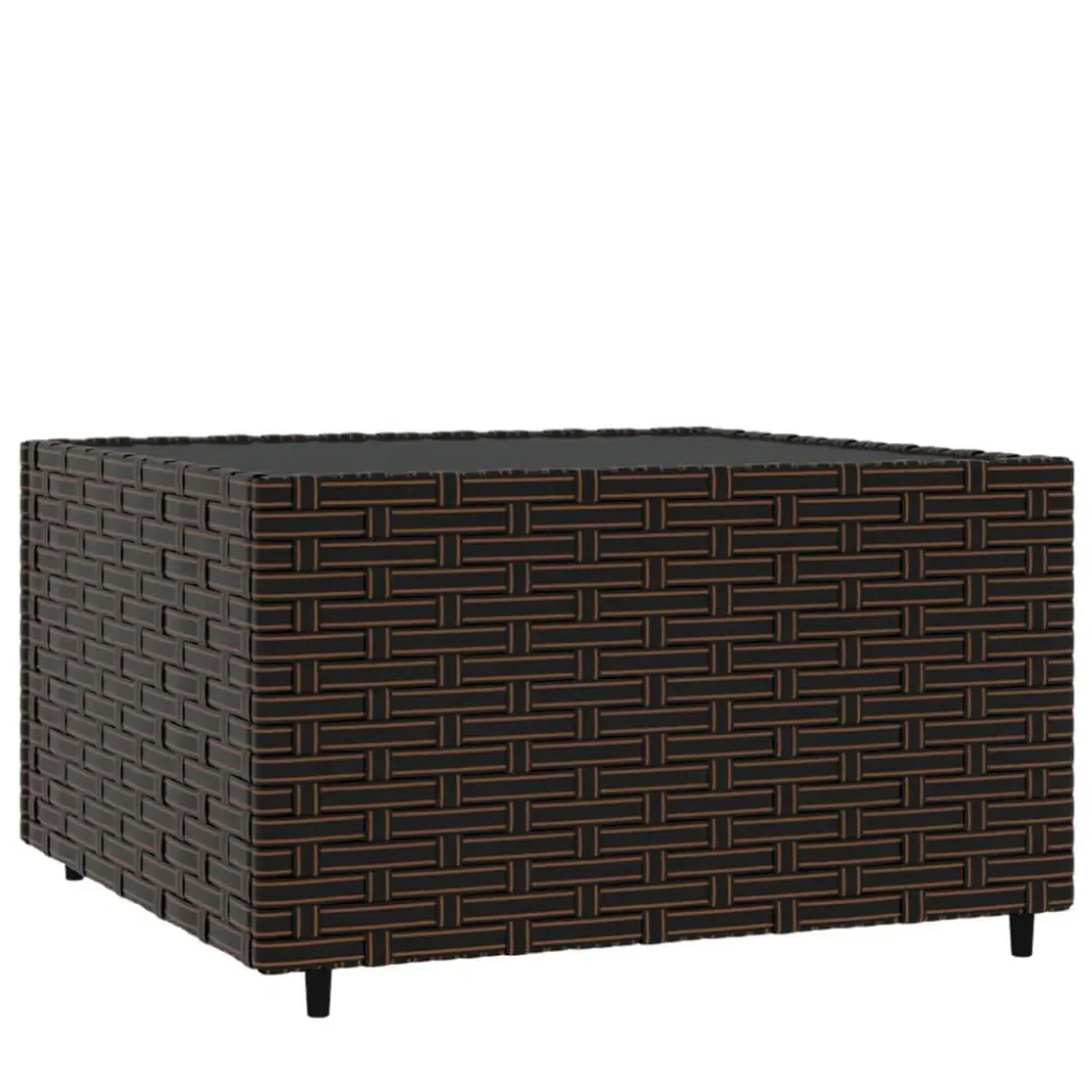 Mesa de Canto para Mesa de centro para jardim quadrada 50x50x30cm vime PE castanho