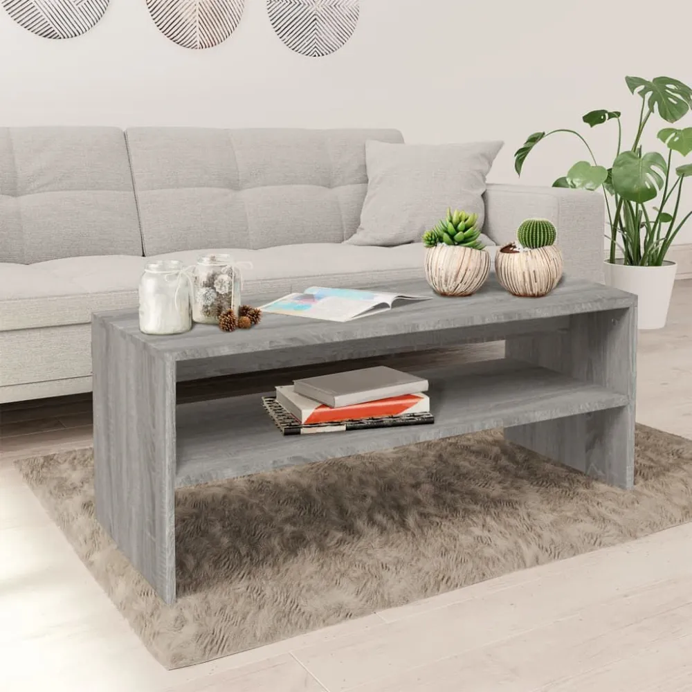 Mesa de centro 100x40x40 cm derivados madeira cinzento sonoma com Ajuste de Altura