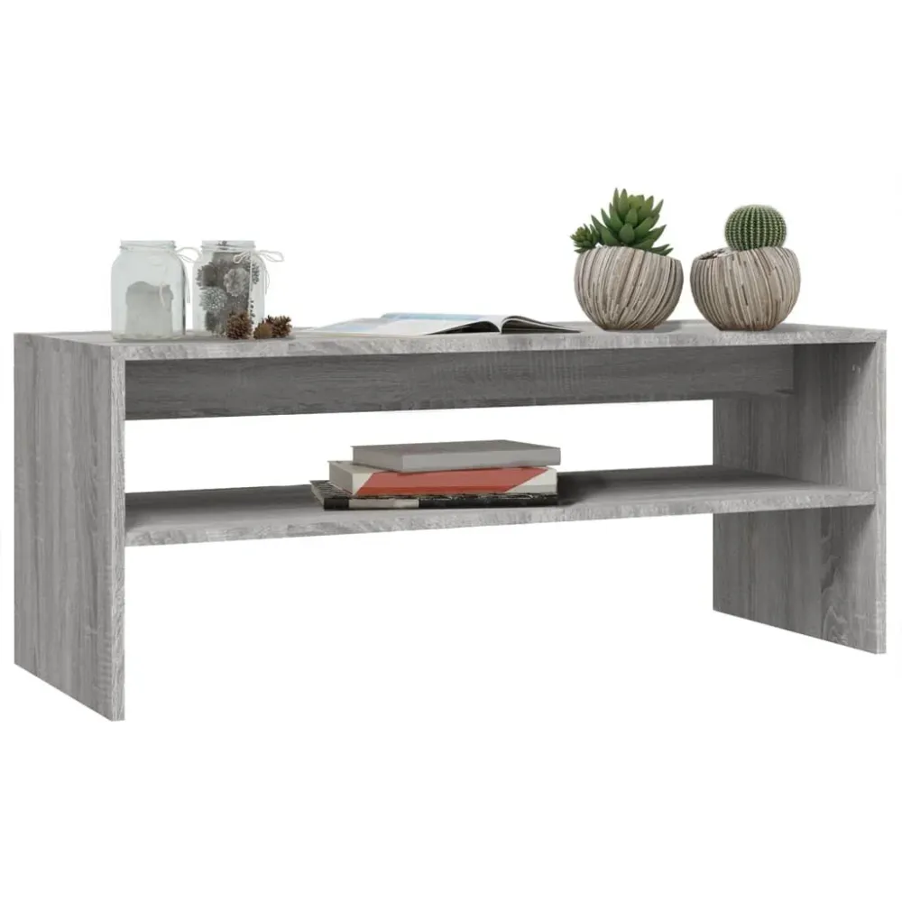 Mesa de centro 100x40x40 cm derivados madeira cinzento sonoma com Ajuste de Altura