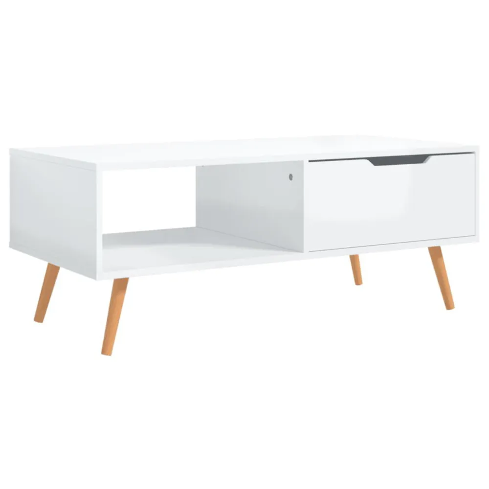 Mesa centro 100x49,5x43cm derivados de madeira branco resplandecente