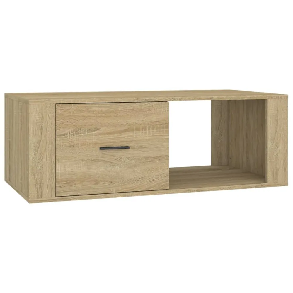 Mesa de centro 100x50,5x35 cm derivados madeira carvalho sonoma com Guarda-sol Central