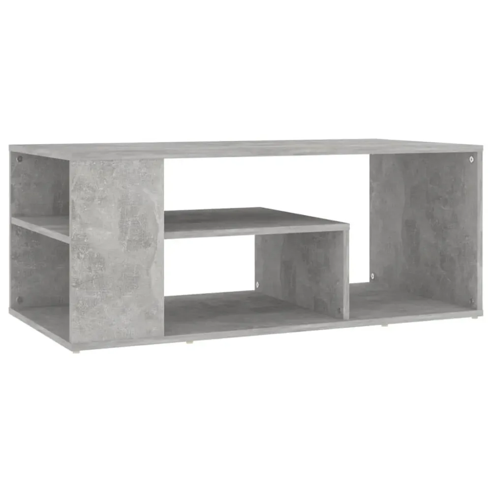 Mesa de centro 100x50x40 cm derivados madeira cinzento cimento com Ajuste de Altura