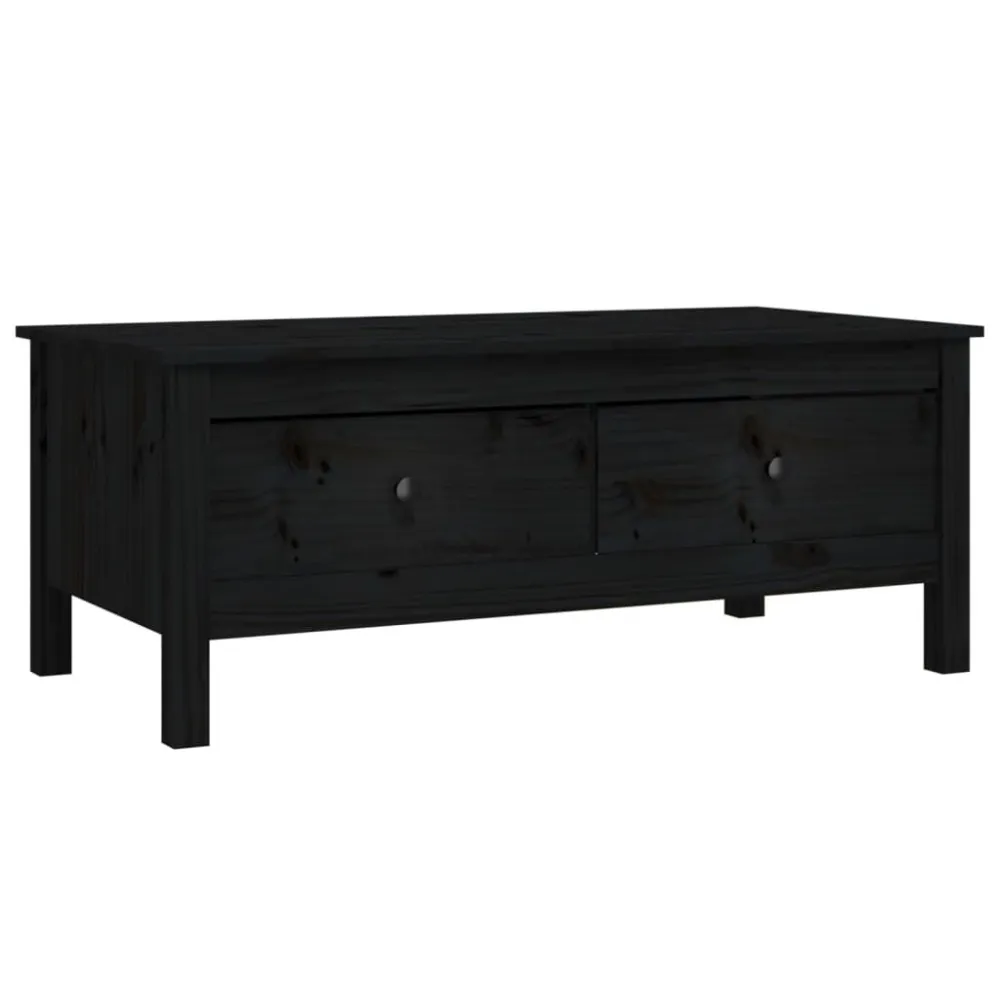 Mesa de centro 100x50x40 cm madeira de pinho maciç preto para Churrasqueiras e Áreas de Lazer