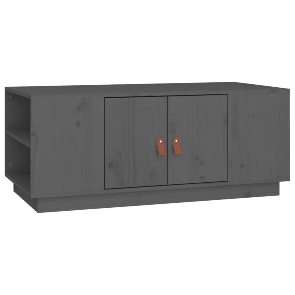 Mesa de centro 100x50x41 cm madeira de pinho maciç cinza Dimensões 120x80cm