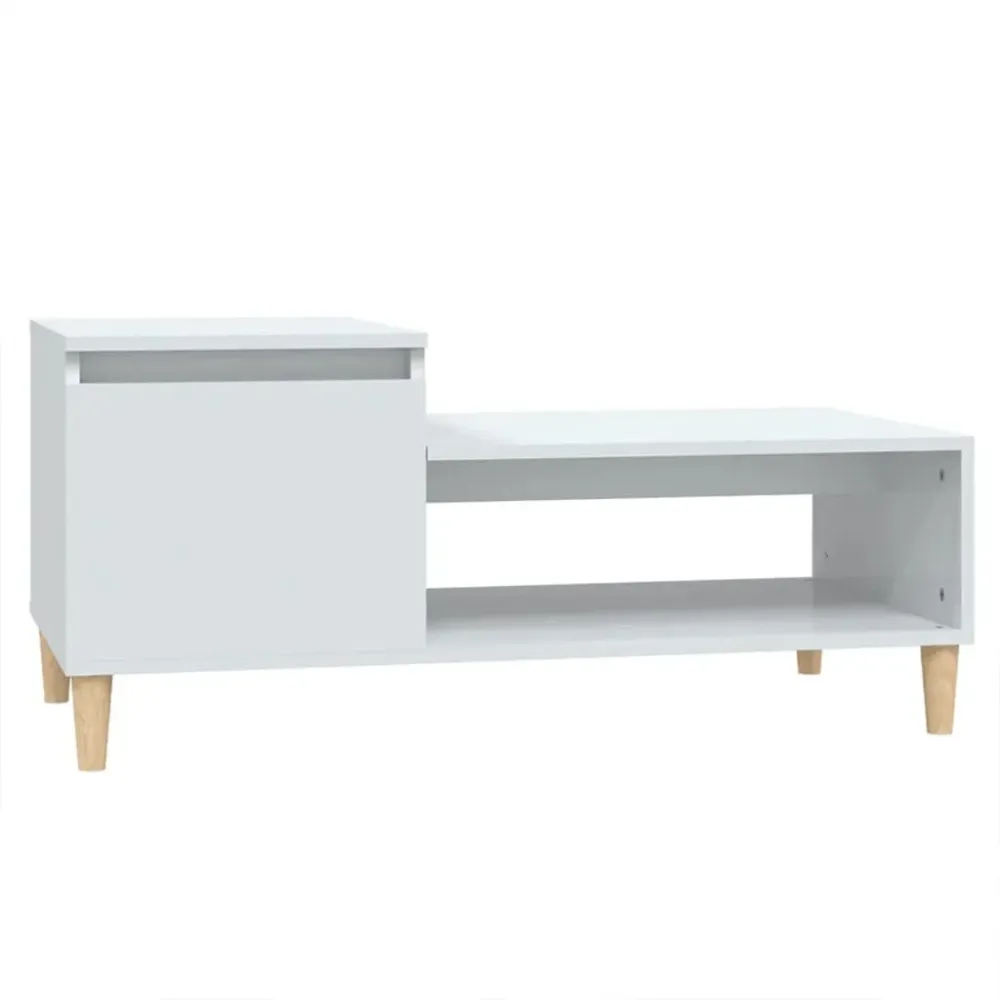 Mesa de centro 100x50x45 cm derivados madeira branco reluzente para Ambientes Externos