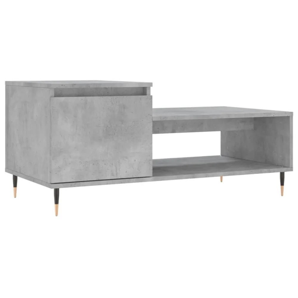 Mesa de centro 100x50x45 cm derivados madeira cinzento cimento para Ambientes Externos