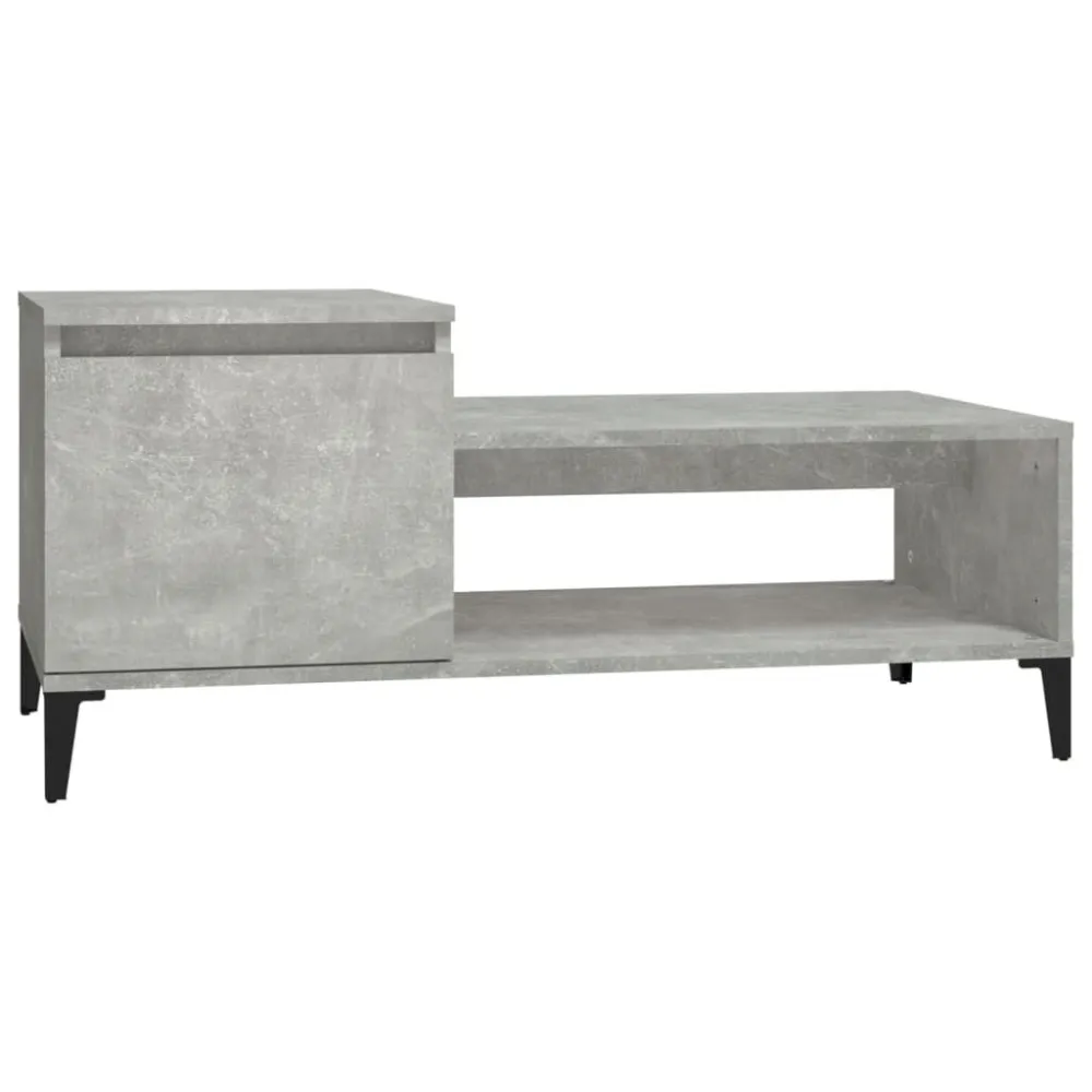 Mesa de centro 100x50x45 cm derivados madeira cinzento cimento com Guarda-sol Central
