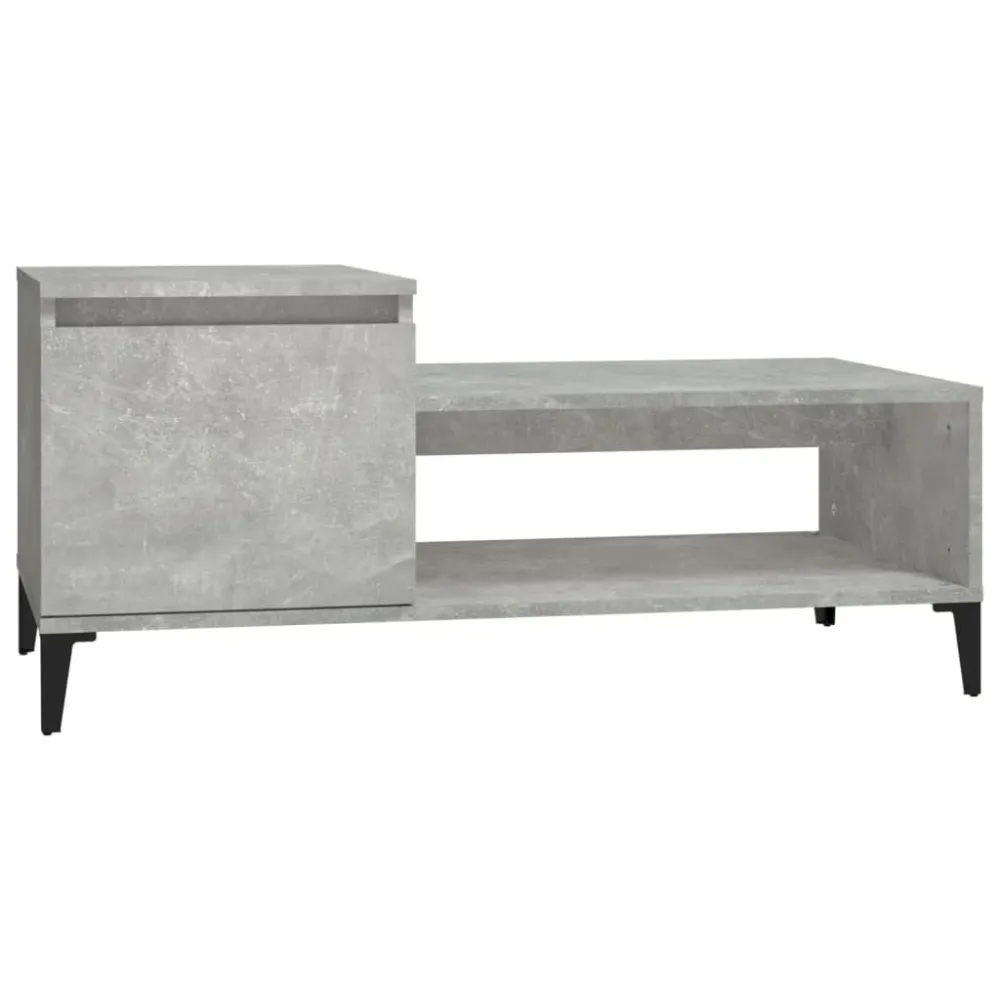 Mesa de centro 100x50x45 cm derivados madeira cinzento cimento com Guarda-sol Central