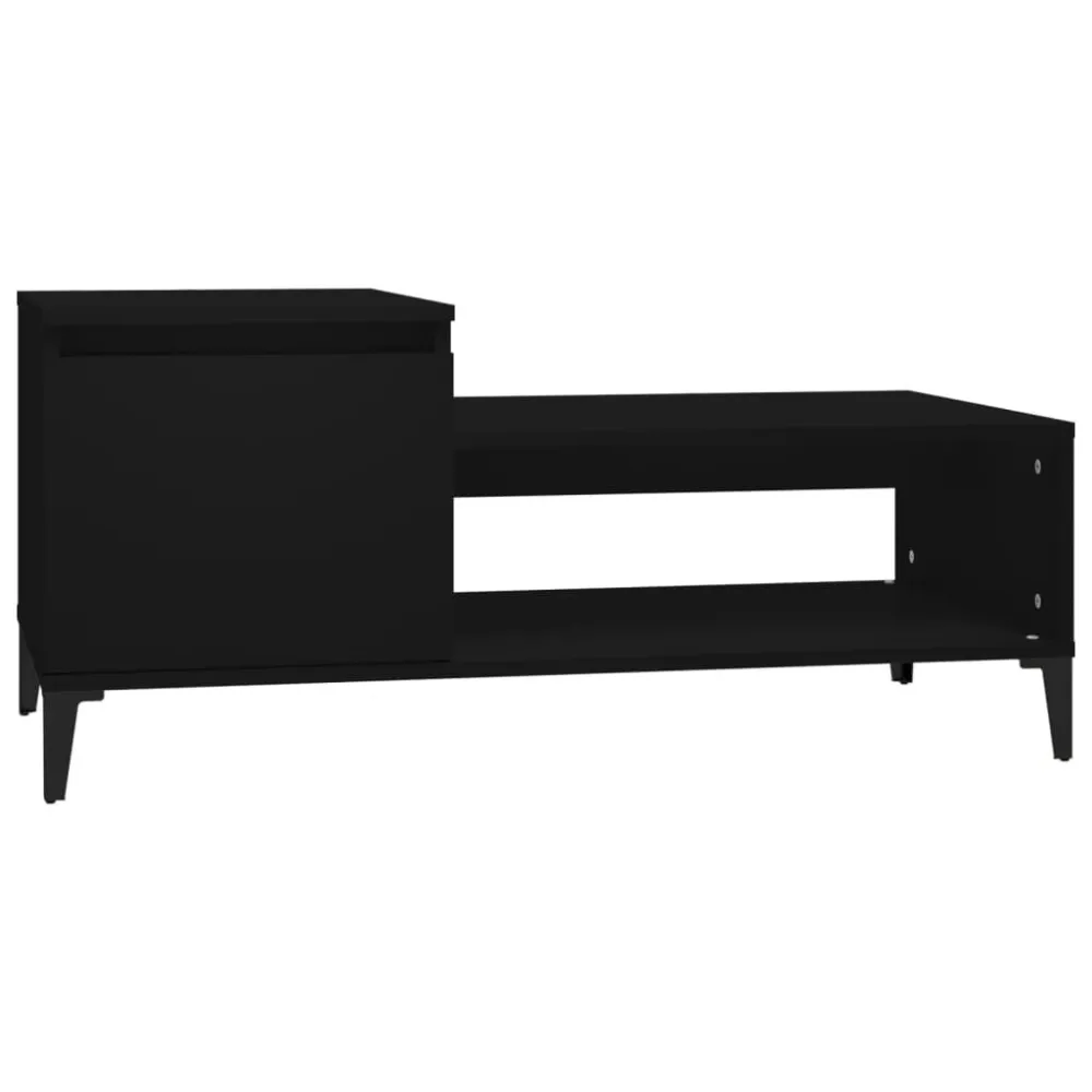 Mesa de centro 100x50x45 cm derivados de madeira preto Dimensões 120x80cm