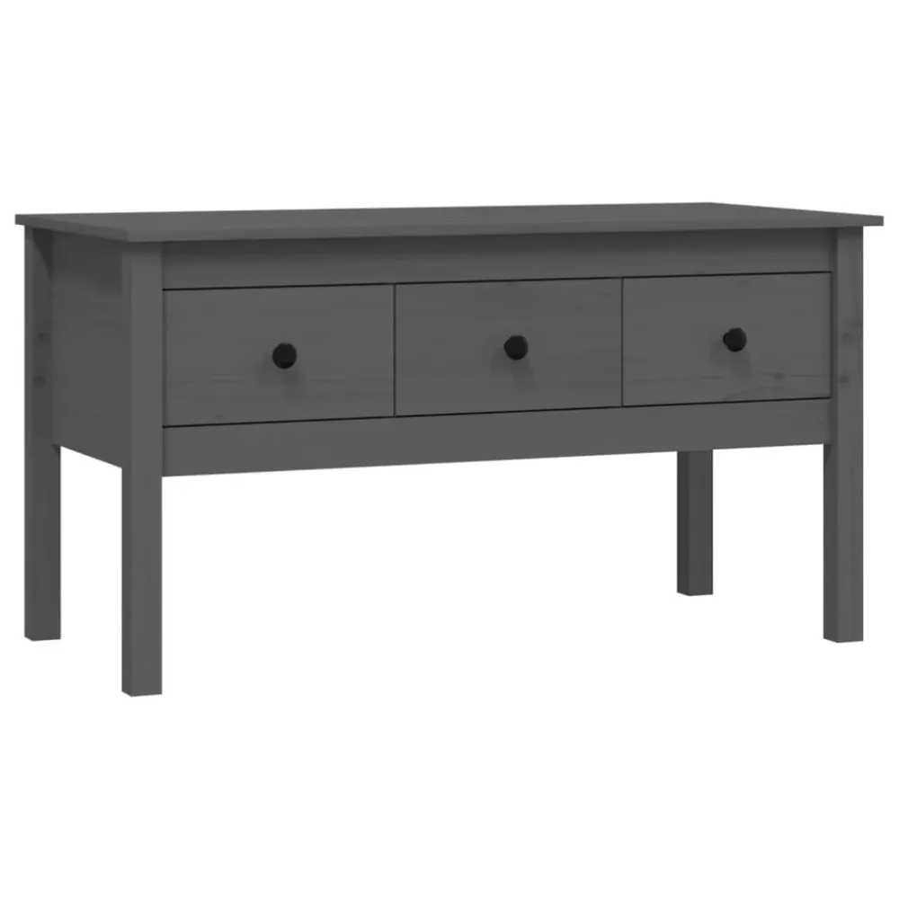 Mesa de centro 102x49x55 cm pinho maciço cinza para Churrasqueiras e Áreas de Lazer