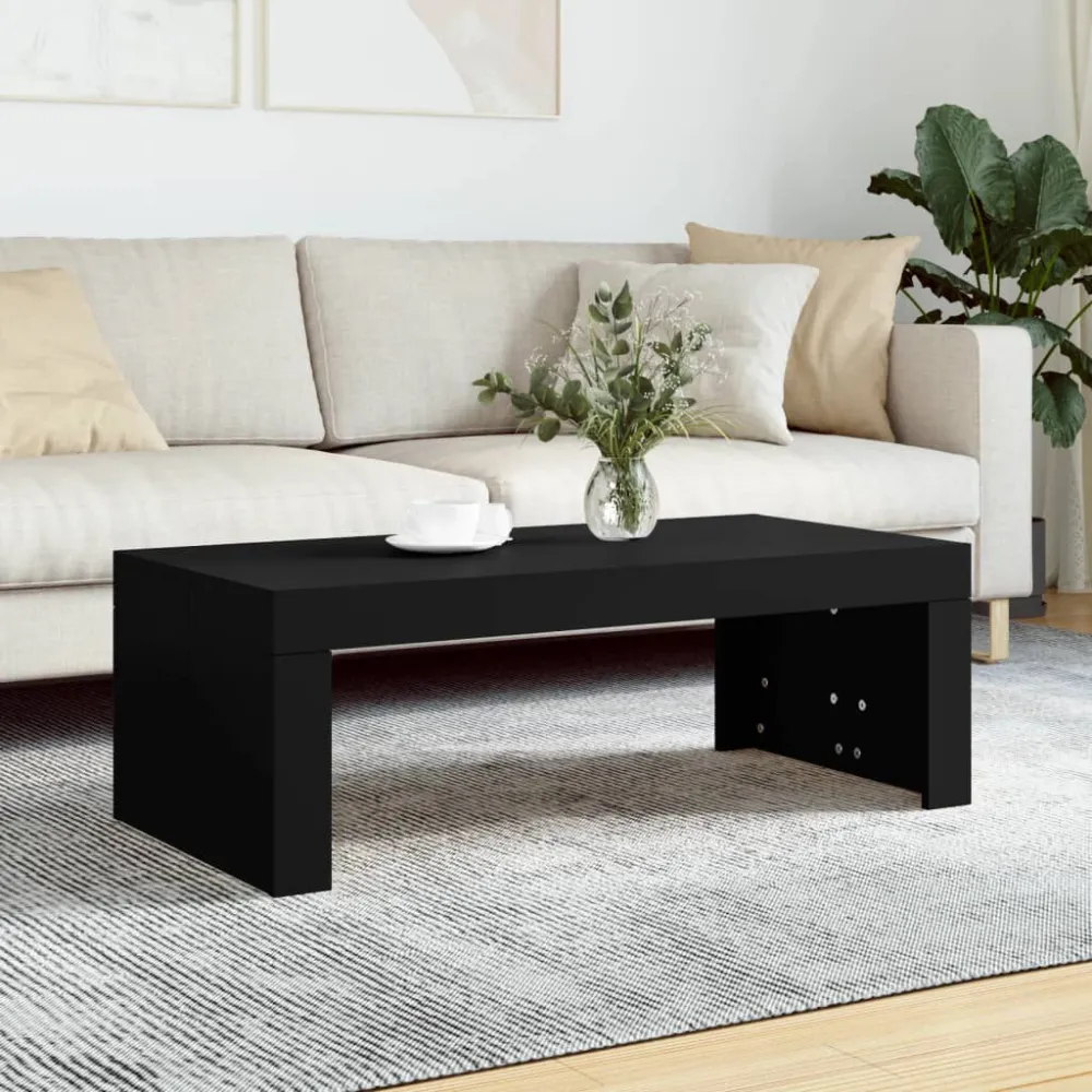Mesa de centro 102x50x36 cm madeira processada preto Fácil de Limpar