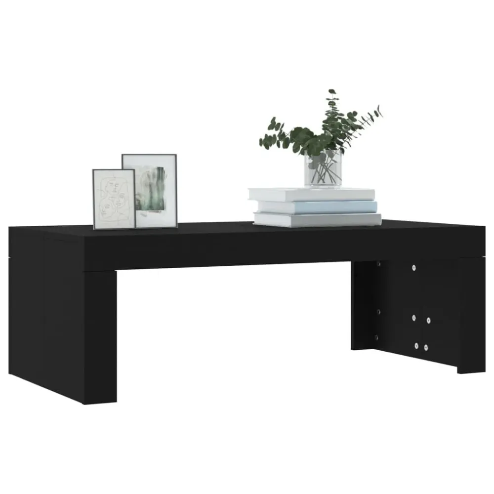 Mesa de centro 102x50x36 cm madeira processada preto Fácil de Limpar