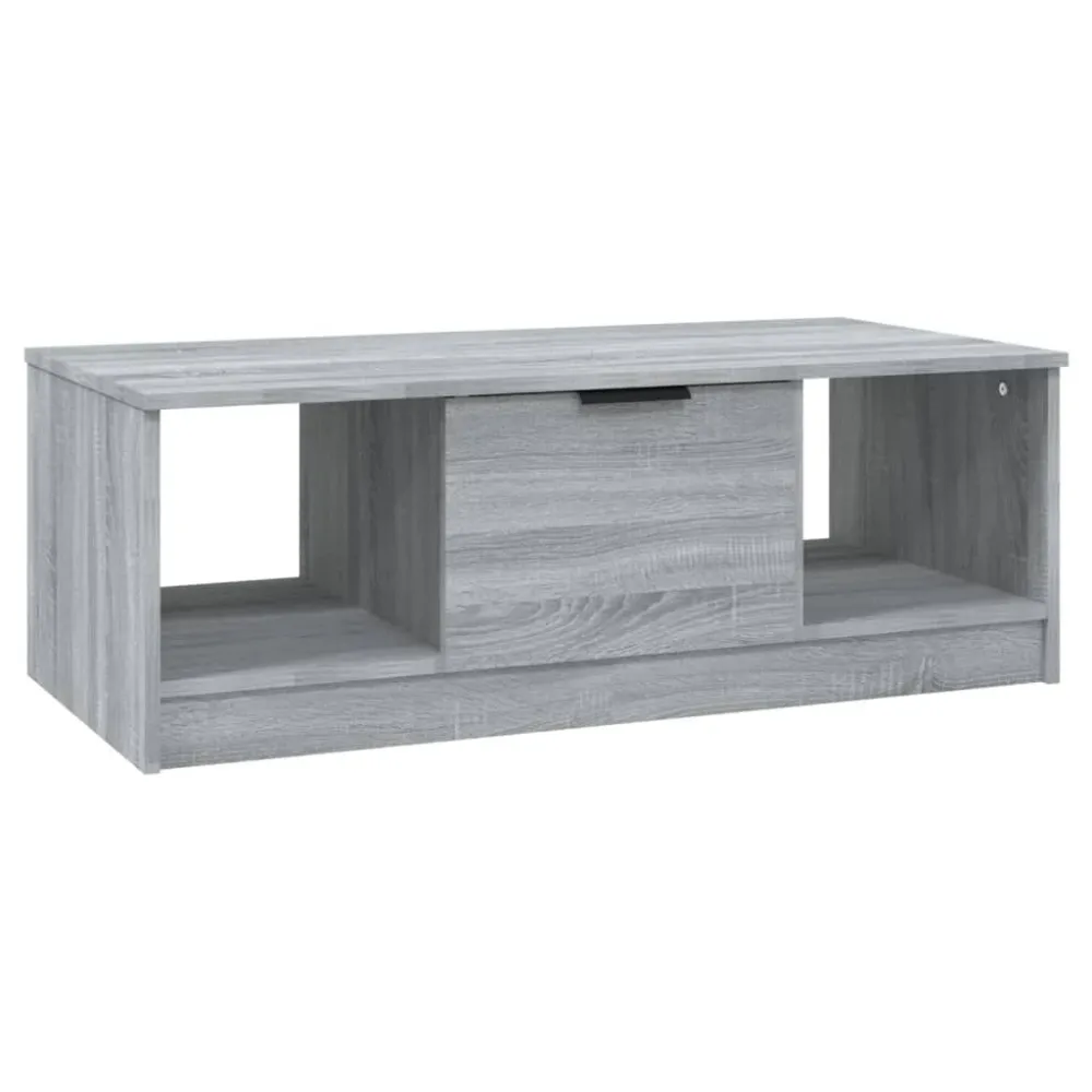 Mesa de centro 102x50x36cm derivados de madeira cinzento sonoma | Montagem Rápida