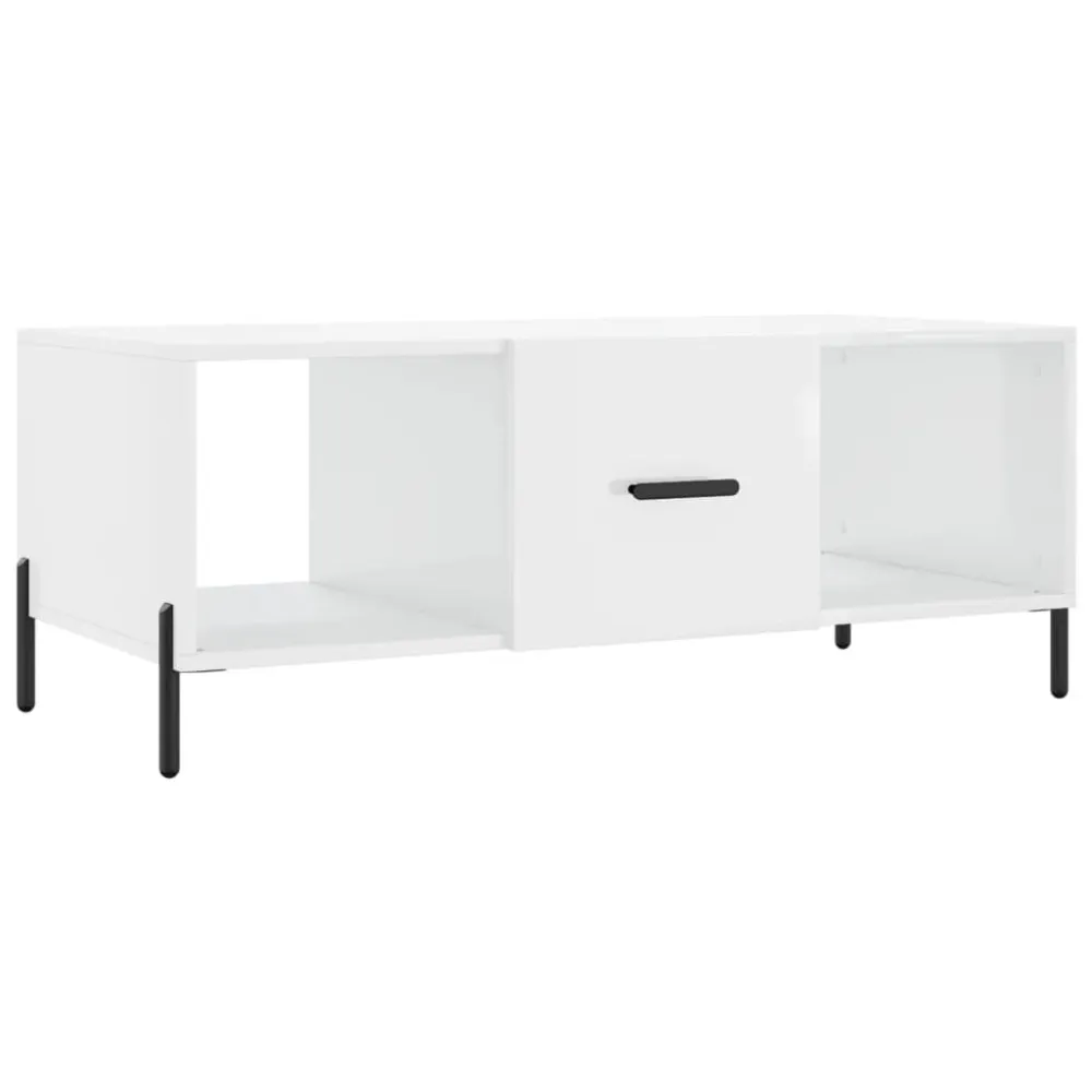 Mesa de centro 102x50x40 cm madeira processada branco luminoso