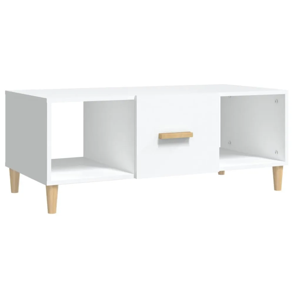 Mesa de centro 102x50x40 cm madeira processada branco | Resistente às Intempéries