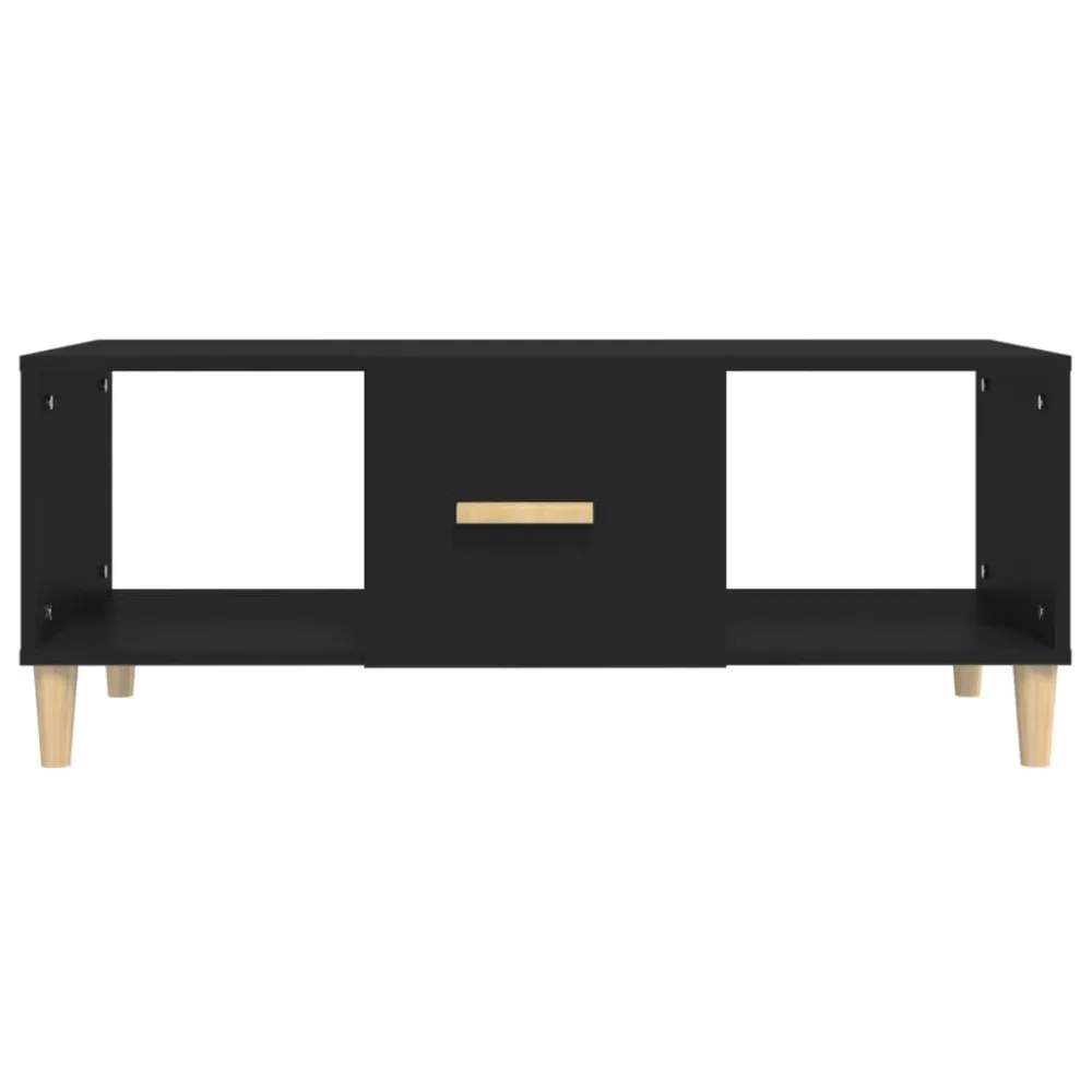 Mesa de centro 102x50x40 cm madeira processada preto com 4 Cadeiras