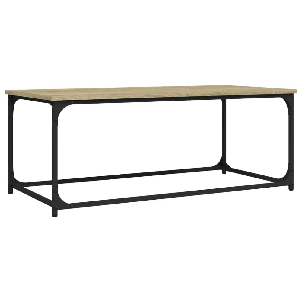 Mesa de centro 102x50x40cm deriv. madeira/ferro carvalho sonoma com 4 Cadeiras