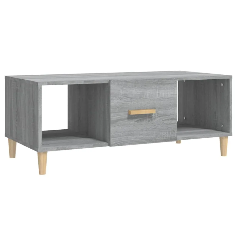 Mesa de centro 102x50x40cm derivados de madeira cinzento sonoma | Resistente às Intempéries