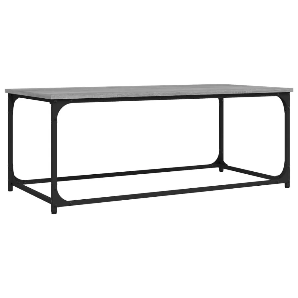 Mesa de centro 102x50x40cm derivados madeira/ferro cinza sonoma em Alumínio e Vidro