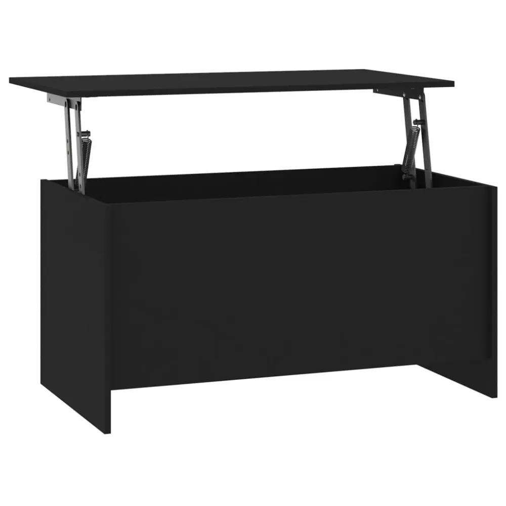 Mesa de centro 102x55,5x52,5 cm madeira processada preto em Alumínio e Vidro
