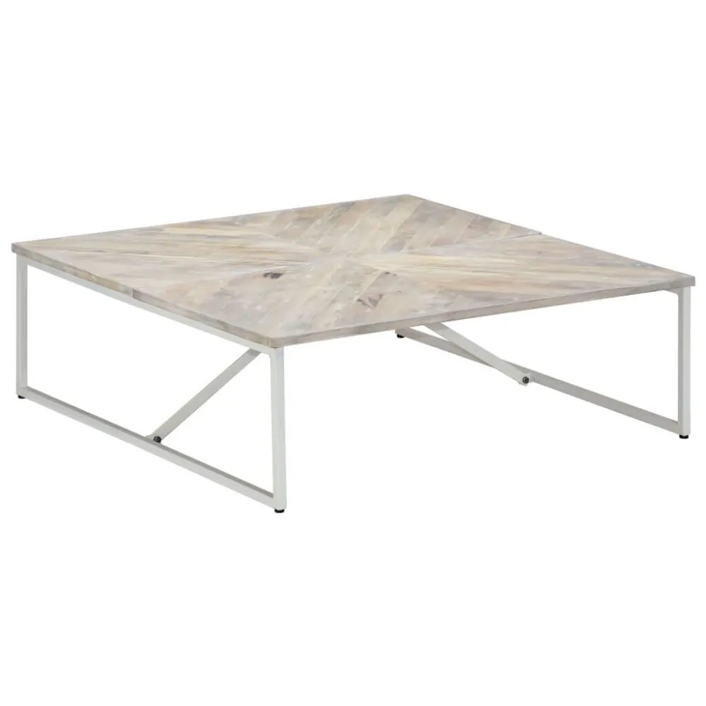 Mesa de centro 110x110x36 cm madeira de mangueira maciç para Churrasqueiras e Áreas de Lazer