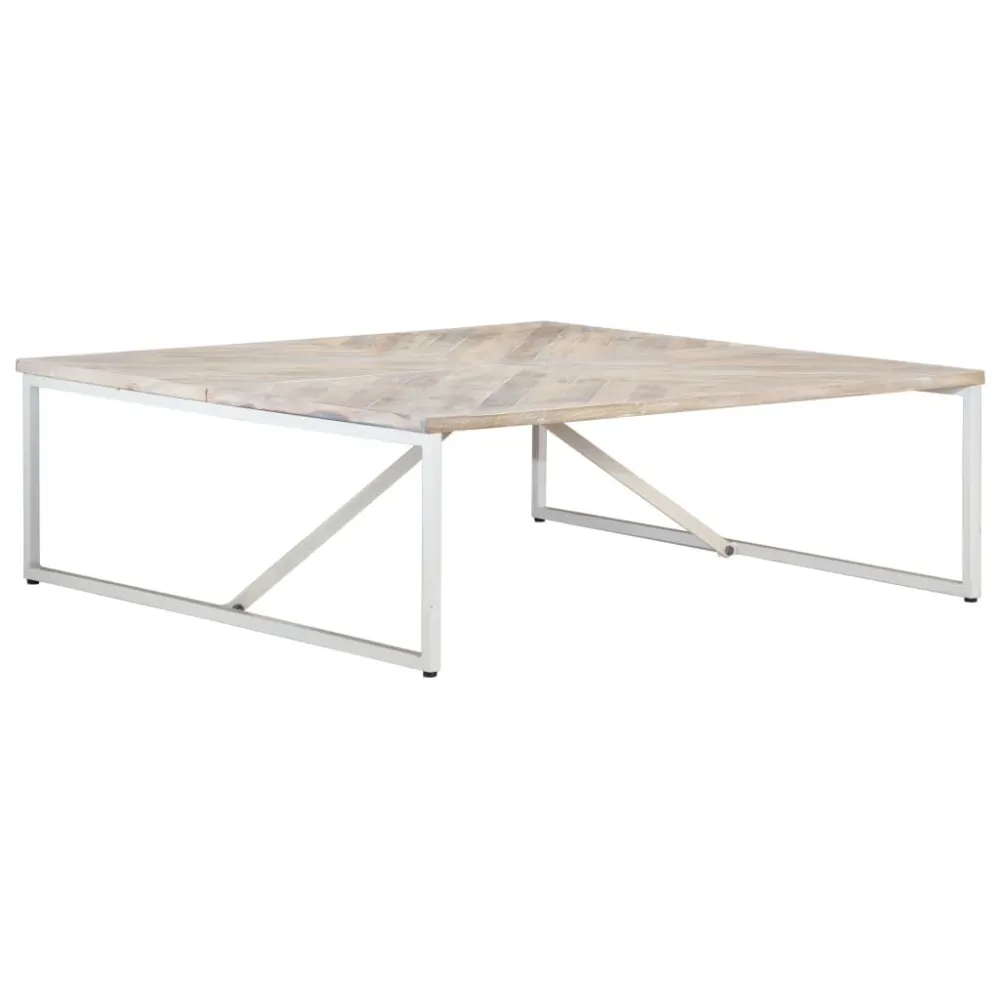 Mesa de centro 110x110x36 cm madeira de mangueira maciç para Churrasqueiras e Áreas de Lazer
