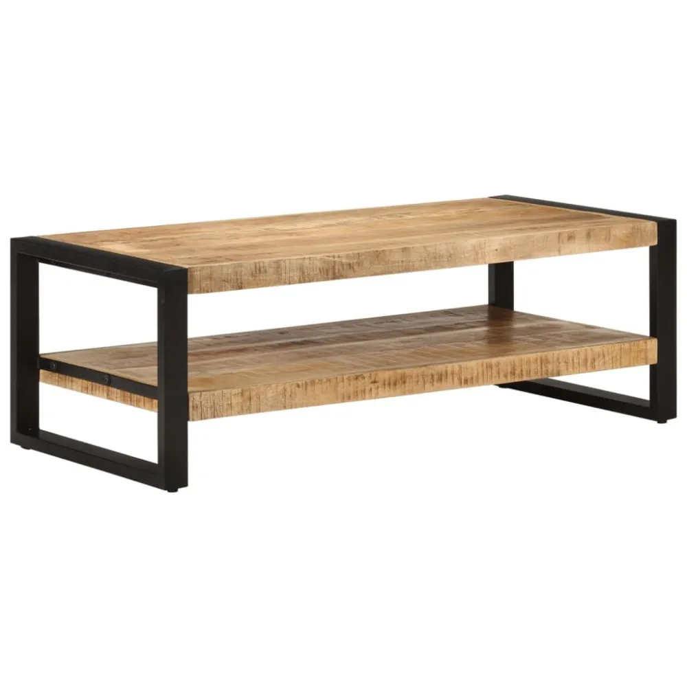 Mesa de centro 120x55x40 cm madeira de mangueira maciç com Guarda-sol Central