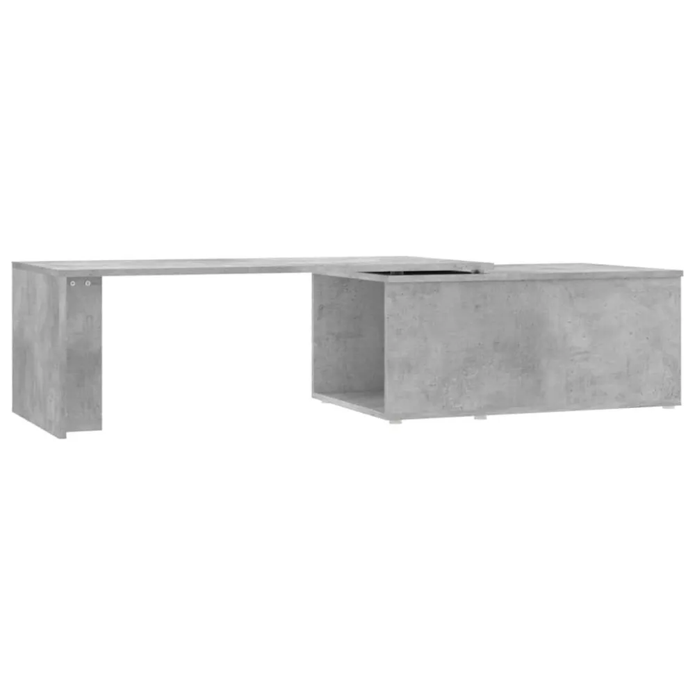 Mesa de centro 150x50x35 cm contraplacado cinzento cimento com Guarda-sol Central