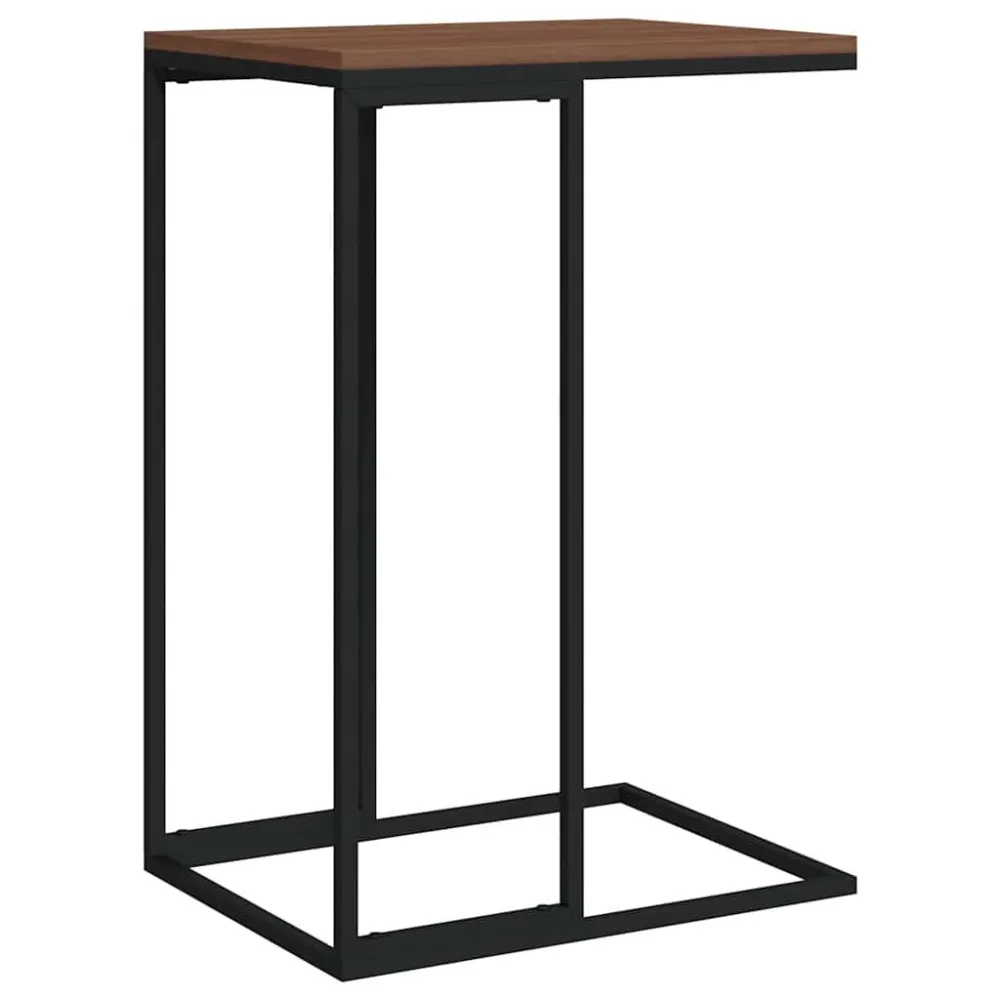 Mesa de centro 40x30x59 cm derivados de madeira preto com Ajuste de Altura
