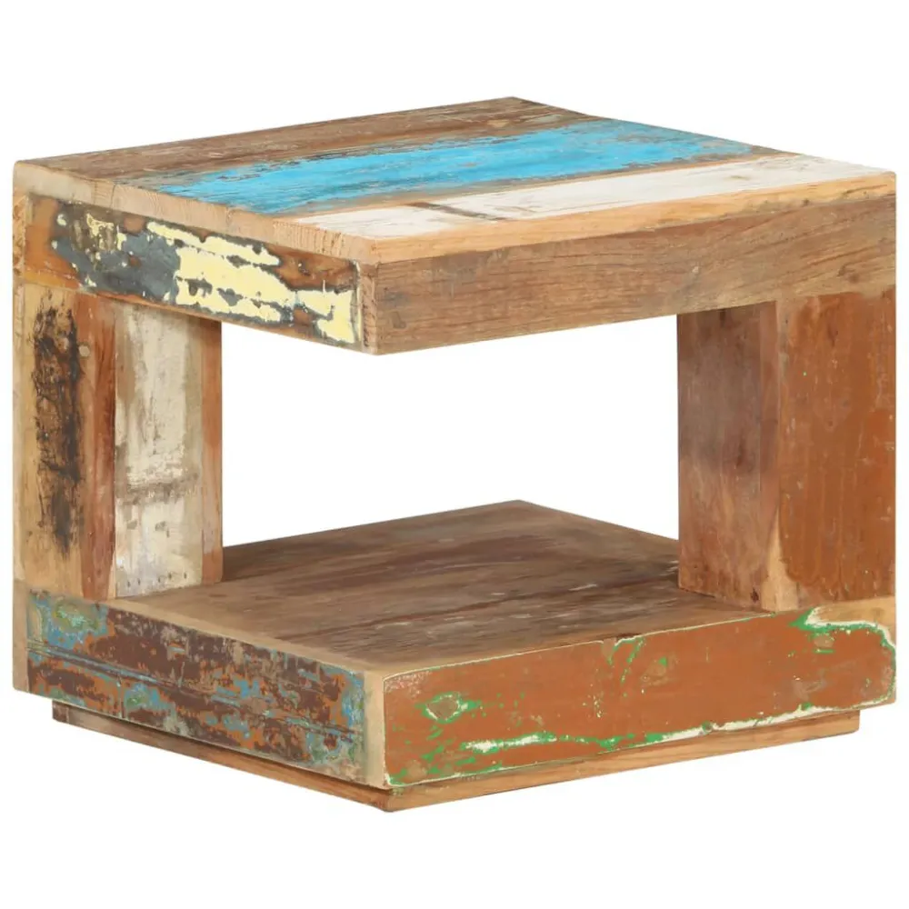 Mesa de centro 45x45x40 cm madeira recuperada maciç com Ajuste de Altura