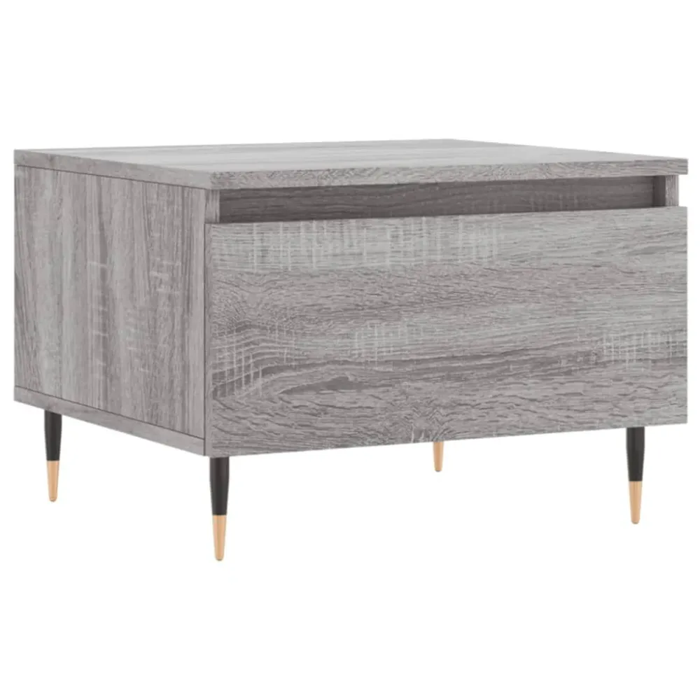 Mesa de centro 50x46x35 cm derivados de madeira cinzento sonoma com Base em Pedra Artificial