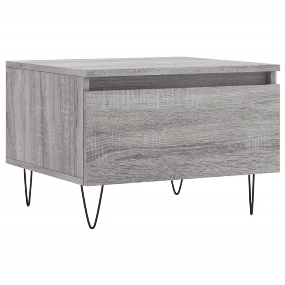 Mesa de centro 50x46x35 cm derivados de madeira cinzento sonoma | Montagem Rápida