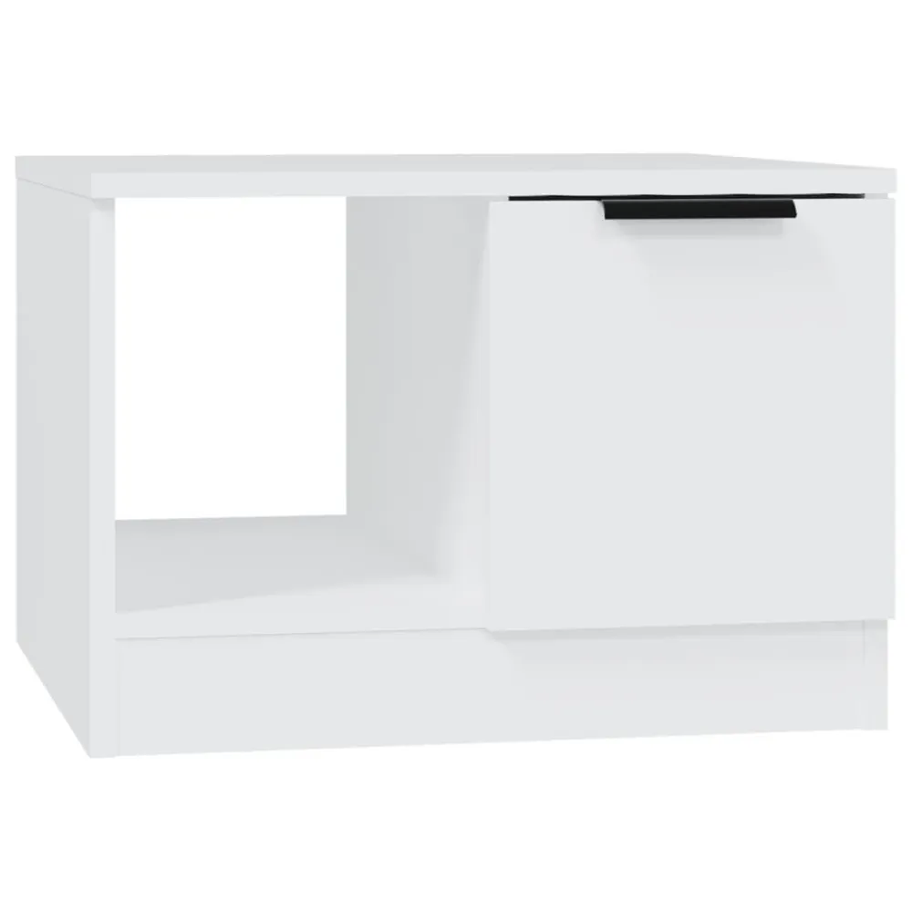 Mesa de centro 50x50x36 cm derivados de madeira branco com 4 Cadeiras