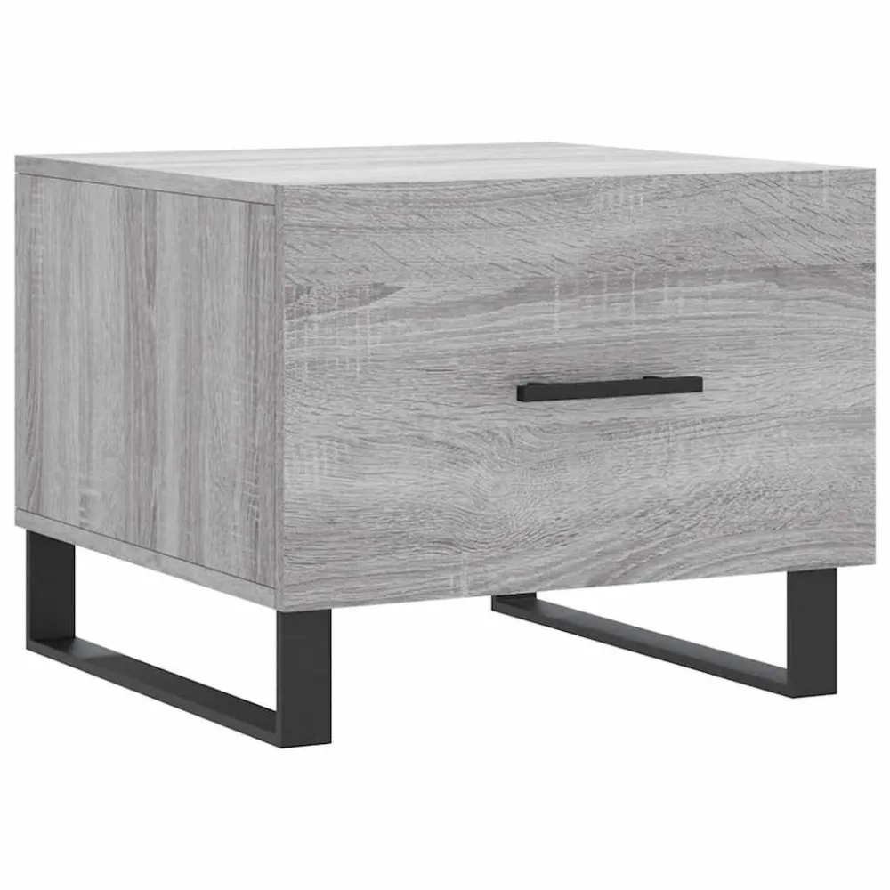 Mesa de centro 50x50x40 cm derivados madeira sonoma cinza | Montagem Rápida