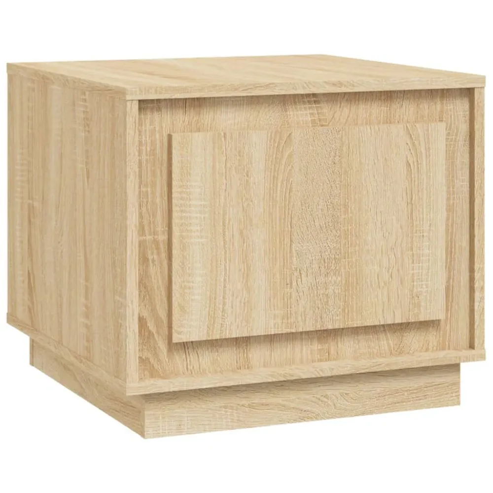 Mesa de centro 51x50x44 cm derivados madeira carvalho sonoma com Base em Pedra Artificial