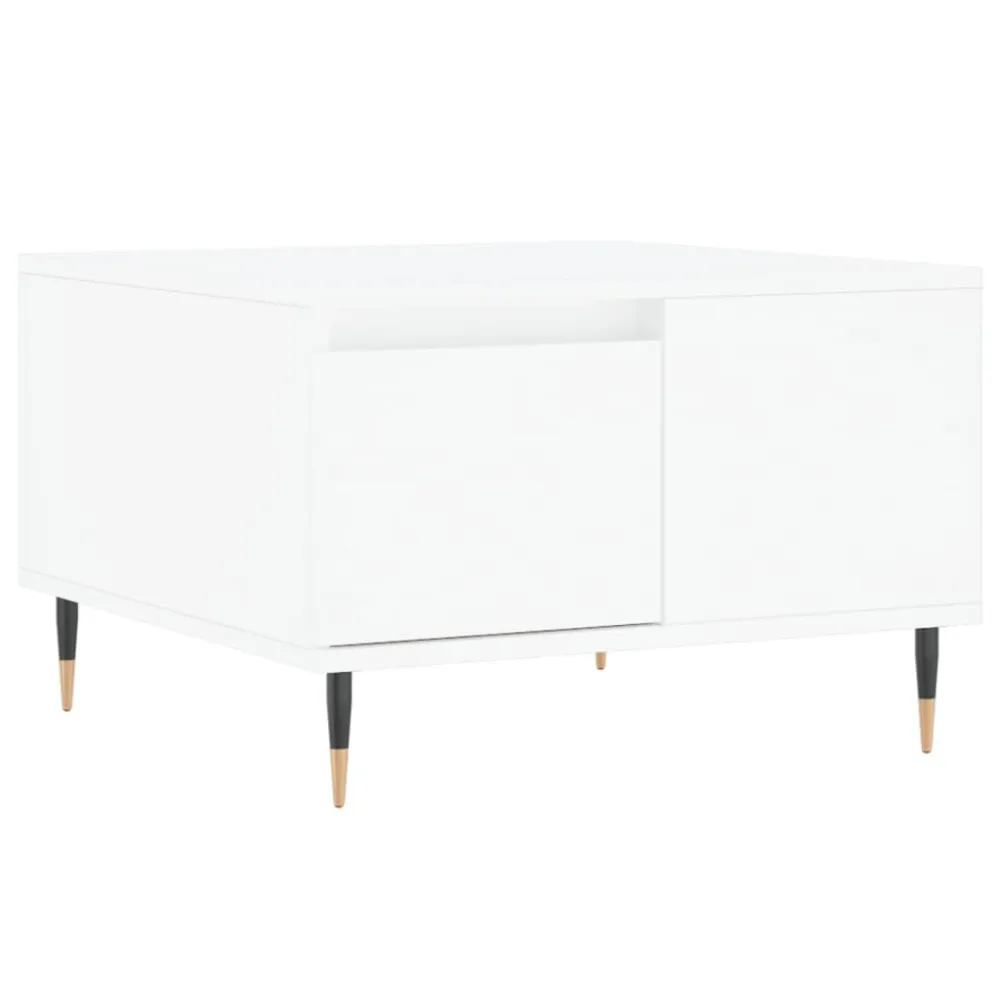 Mesa de centro 55x55x36,5 cm derivados de madeira branco em Madeira de Eucalipto
