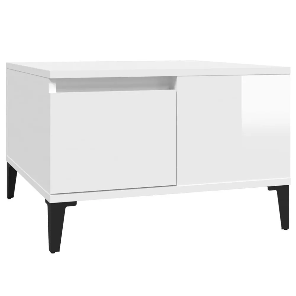 Mesa de centro 55x55x36,5 cm derivados madeira branco reluzente