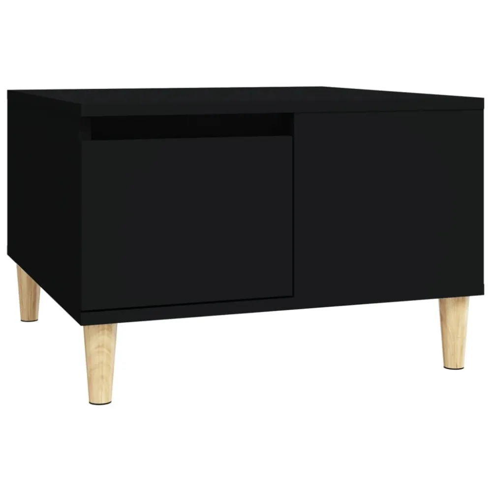 Mesa de centro 55x55x36,5 cm derivados de madeira preto com Ajuste de Altura